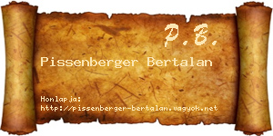 Pissenberger Bertalan névjegykártya